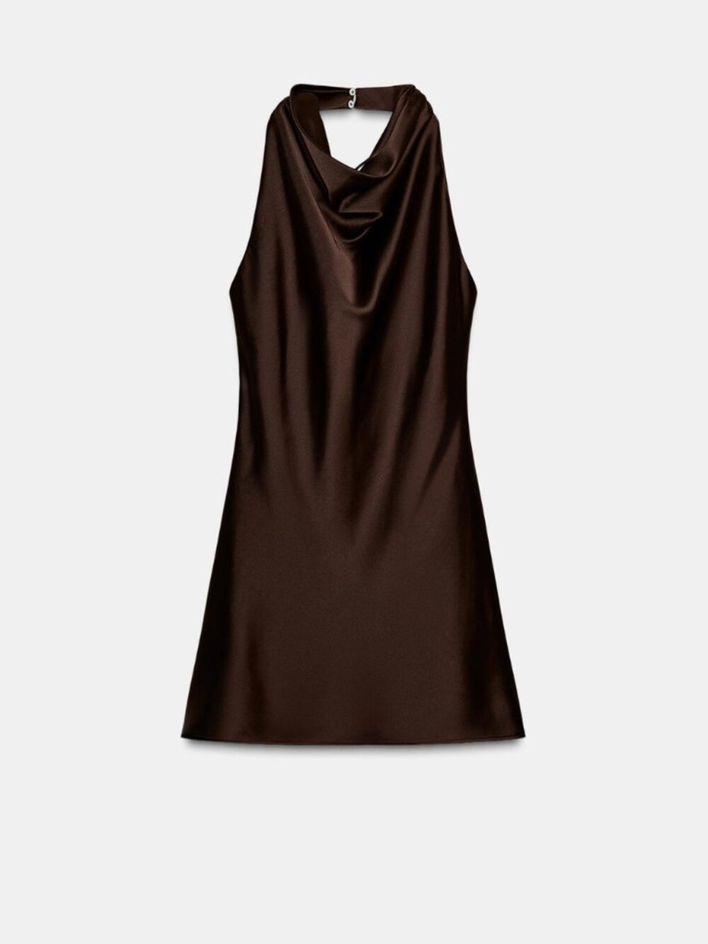 Zara Satin Effect Short Dress in Brown Size XS, S, M and L — brand new with tags - Picture 5 of 12